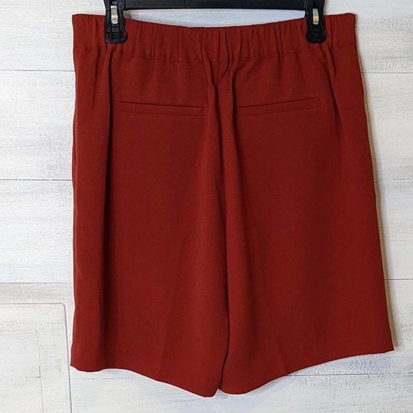 Loft Rust Dressy Pleated Shorts with Elastic Waist Size Small - Picture 2 of 6